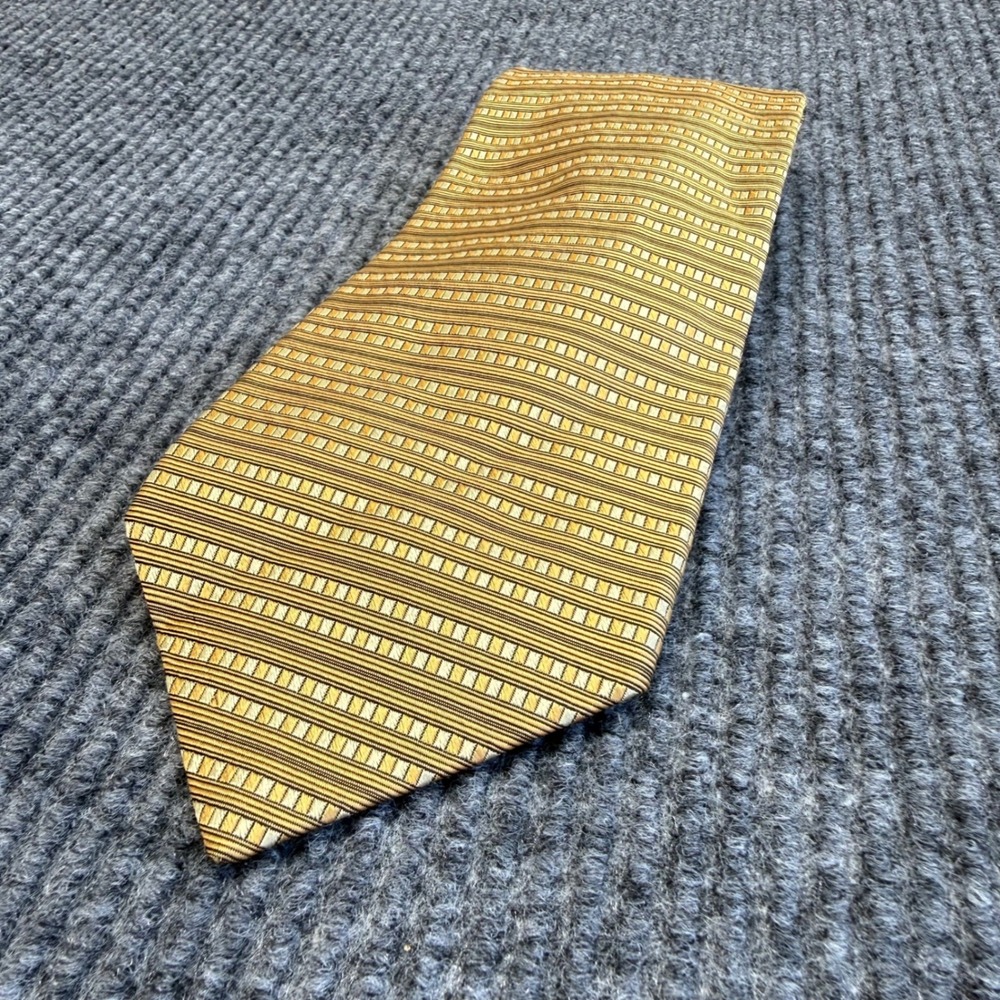 Robert Talbott Best of Class Britches of Georgetown Gold Striped Silk Tie Mens